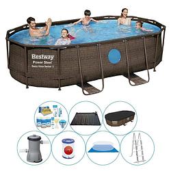 Foto van Bestway power steel swim vista ovaal 427x250x100 cm - zwembad combinatie set