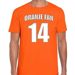 Foto van Oranje fan shirt / kleding oranje fan nummer 14 voor ek/ wk voor heren 2xl - feestshirts