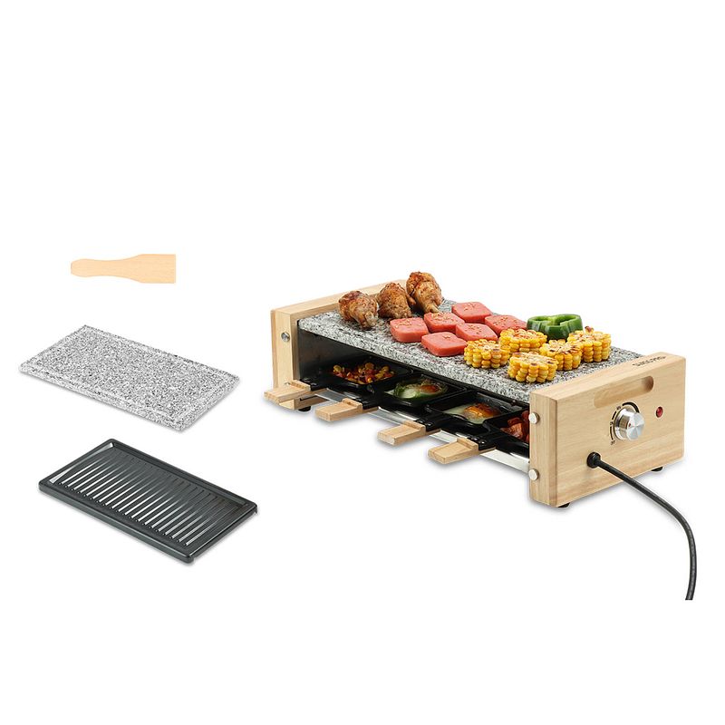 Foto van Swiss pro+ raclette grill 8 personen inclusief keramische grilllaat