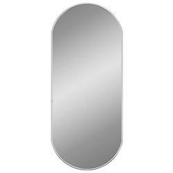 Foto van The living store wandspiegel 70x30 cm ovaal zilverkleurig - spiegel