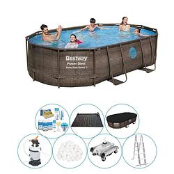 Foto van Bestway power steel swim vista ovaal 488x305x107 cm - zwembad bundel