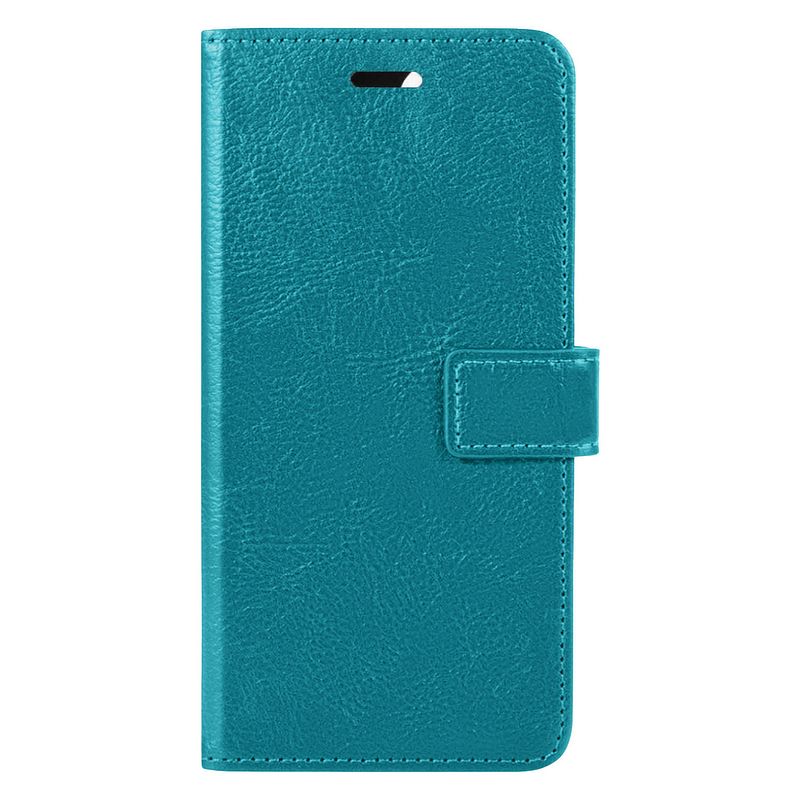 Foto van Basey apple iphone 14 plus hoesje book case kunstleer cover hoes - turquoise