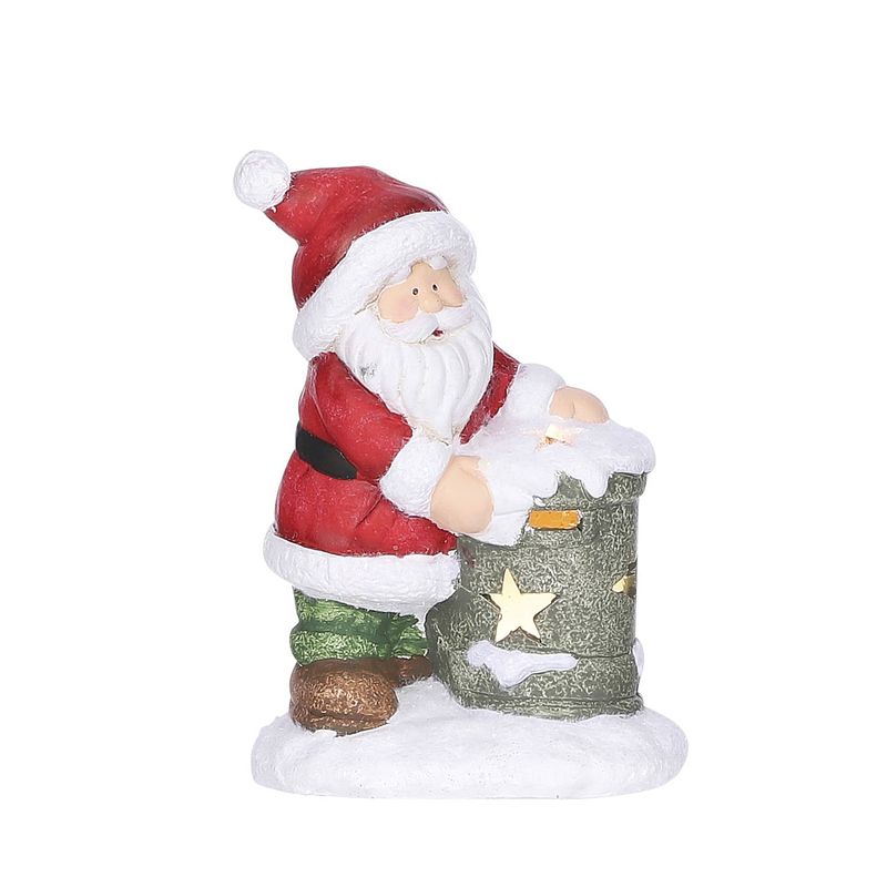 Foto van House of seasons kerstfiguur 12,5 x 9 cm keramiek rood