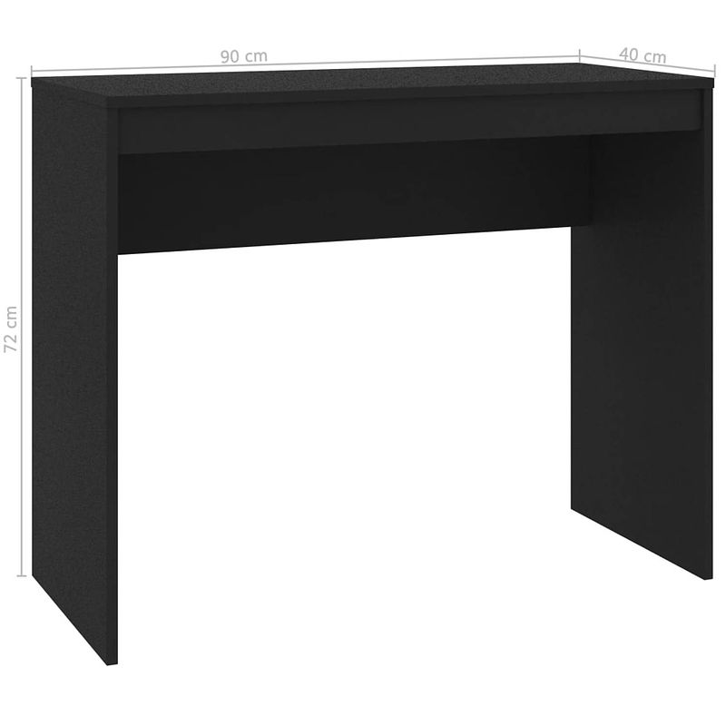 Foto van The living store bureau modern zwart - hoogwaardig bewerkt hout - 90x40x72 cm