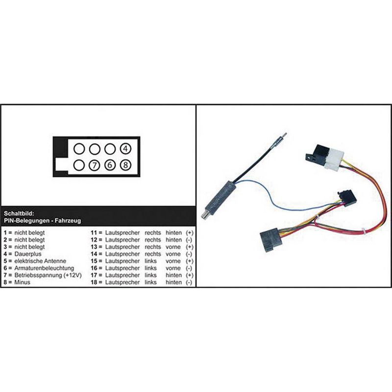 Foto van Aiv 41c603 iso-radioadapterkabel actief geschikt voor (automerken): skoda, volkswagen