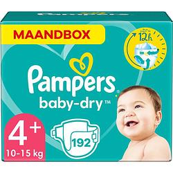 Foto van Pampers - baby dry - maat 4+ - maandbox - 192 stuks - 10/15kg