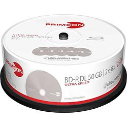 Foto van Primeon 2761318 blu-ray bd-r dl disc 50 gb 25 stuk(s) spindel antikras-coating