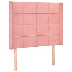 Foto van Vidaxl hoofdbord met randen 83x16x118/128 cm fluweel roze