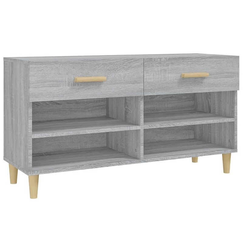 Foto van Vidaxl schoenenkast 102x35x55 cm bewerkt hout grijs sonoma eikenkleur