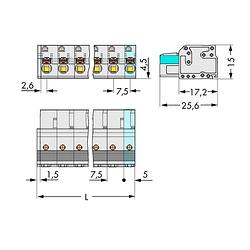 Foto van Wago 2721-208/026-000 female behuizing-kabel 2721 totaal aantal polen: 8 rastermaat: 7.50 mm 25 stuk(s)