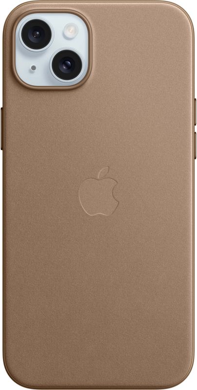 Foto van Apple iphone 15 plus finewoven back cover met magsafe taupe