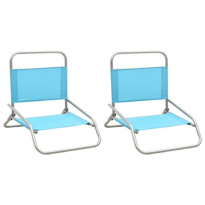 Foto van Vidaxl strandstoelen 2 st inklapbaar stof turquoise