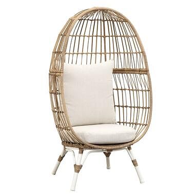 Foto van Loungefauteuil grand egg wicker 147x83x77 cm - leen bakker