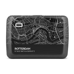 Foto van Ogon designs stockholm v2 rfid creditcardhouder - v2.0 smart case - aluminium - zwart - city map - rotterdam