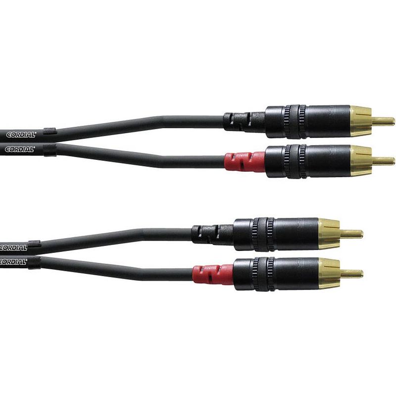 Foto van Cordial cfu 0,9 cc audio adapterkabel [2x cinch-stekker - 2x cinch-stekker] 0.90 m zwart