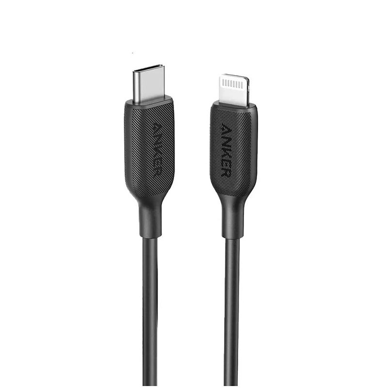 Foto van Anker 322 usb-c to lightning cable nylon 1.8m oplader zwart