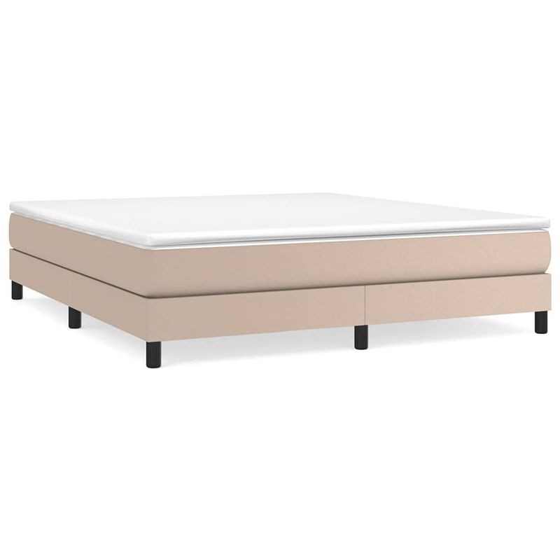 Foto van The living store boxspringbed cappuccino - kunstleer - 180x200 cm - pocketvering