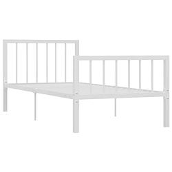 Foto van The living store metalen bedframe - klassiek - bedden - afmeting- 208 x 96 x 84 cm - kleur- wit