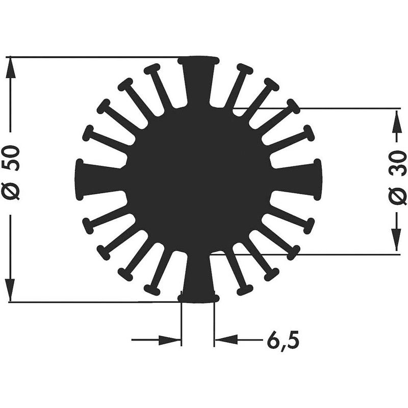 Foto van Fischer elektronik sk 602 15 sa led-koellichaam 2.5 k/w (ø x h) 50 mm x 15 mm