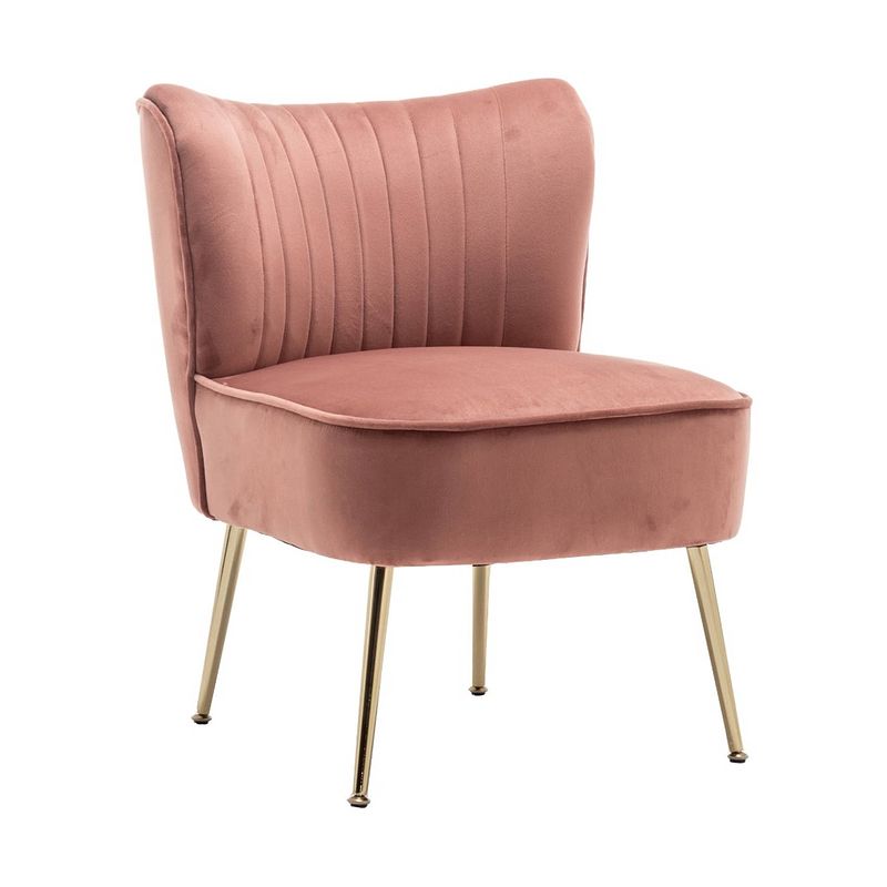 Foto van Fauteuil zitbank 1 persoons rilaan velvet oud roze stoel