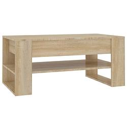 Foto van The living store salontafel - sonoma eiken - 102 x 55 x 45 cm - praktisch bewerkt hout