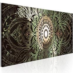 Foto van Artgeist emerald mandala canvas schilderij 150x50cm