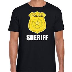 Foto van Politie / police embleem sheriff t-shirt zwart voor heren 2xl - feestshirts