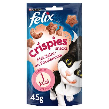 Foto van Felix® crispies met zalm & forelsmaak kattensnacks 45g bij jumbo