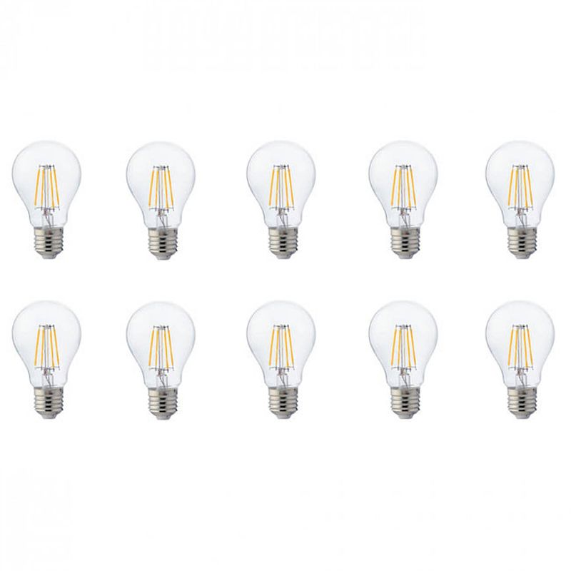 Foto van Led lamp 10 pack - filament - e27 fitting - 4w - warm wit 2700k