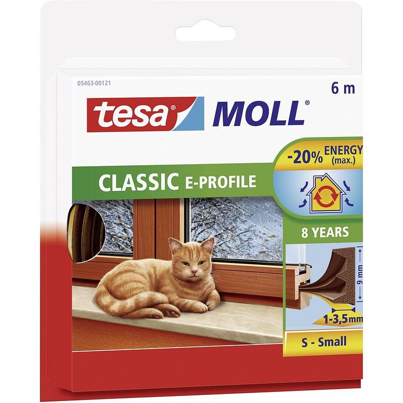 Foto van Tesa e-profile 05463-00121-00 afdichtingstape tesamoll bruin (l x b) 6 m x 9 mm 1 stuk(s)