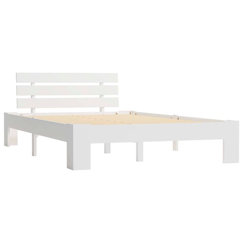 Foto van The living store bedframe massief grenenhout 140 x 200 cm - stevig en duurzaam - wit