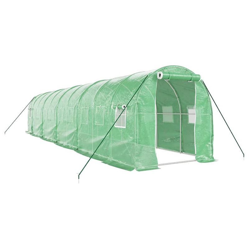 Foto van Vidaxl tuinkas met stalen frame 20 m² 10x2x2 m groen