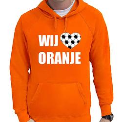 Foto van Oranje fan hoodie / sweater met capuchon holland wij houden van oranje ek/ wk voor heren xl - feesttruien