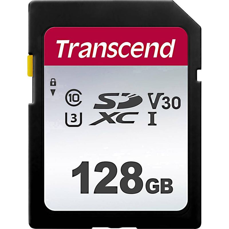 Foto van Transcend premium 300s sdxc-kaart 128 gb class 10, uhs-i, uhs-class 3, v30 video speed class