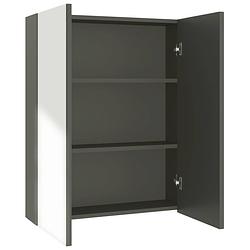 Foto van The living store wandspiegelkast - grijs - 60 x 15 x 75 cm - mdf met melamine-oppervlak en glas