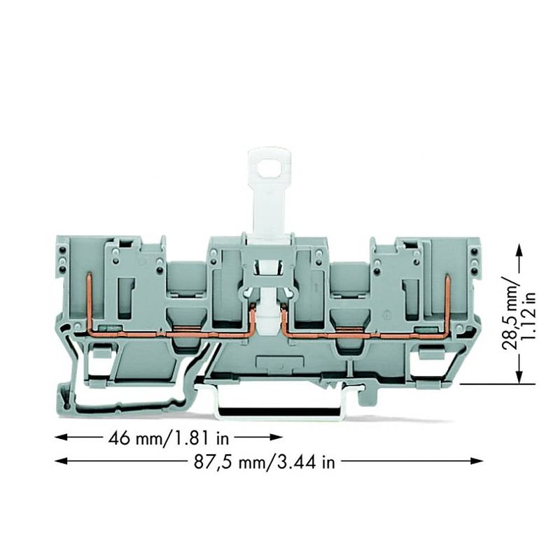 Foto van Wago 769-202 basisklem 5 mm spanveer toewijzing: l grijs 50 stuk(s)