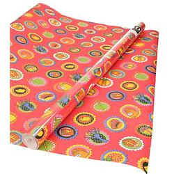 Foto van 3x rollen sinterklaas inpakpapier/cadeaupapier rood 2,5 x 0,7 meter - cadeaupapier