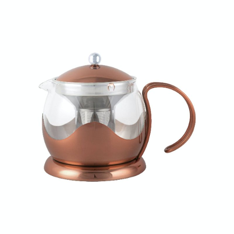 Foto van La cafetière - theepot met zeef, 0.66 l, glas, koper - la cafetière izmir