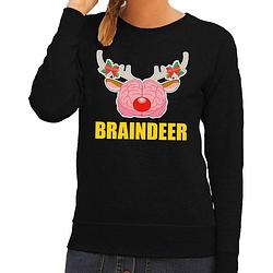 Foto van Foute kersttrui / sweater braindeer zwart voor dames - kersttruien xs (34)