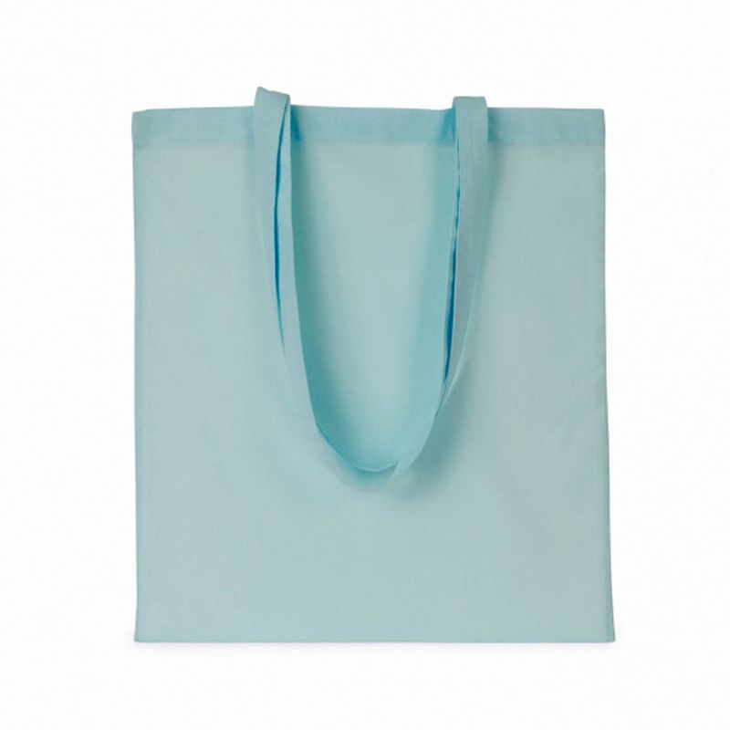 Foto van Basic katoenen schoudertasje in het lichtblauw 38 x 42 cm - schoudertas