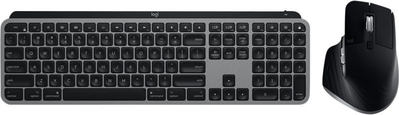 Foto van Logitech mx master 3 draadloze muis + logitech mx keys draadloos toetsenbord voor mac