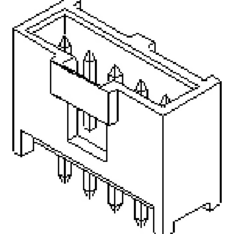 Foto van Molex 901361206 male header, inbouw (standaard) totaal aantal polen 6 rastermaat: 2.54 mm 1 stuk(s) tray