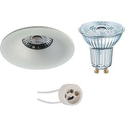 Foto van Led spot set - osram parathom par16 927 36d - pragmi nora pro - gu10 fitting - dimbaar - inbouw rond - mat wit - 5.5w -