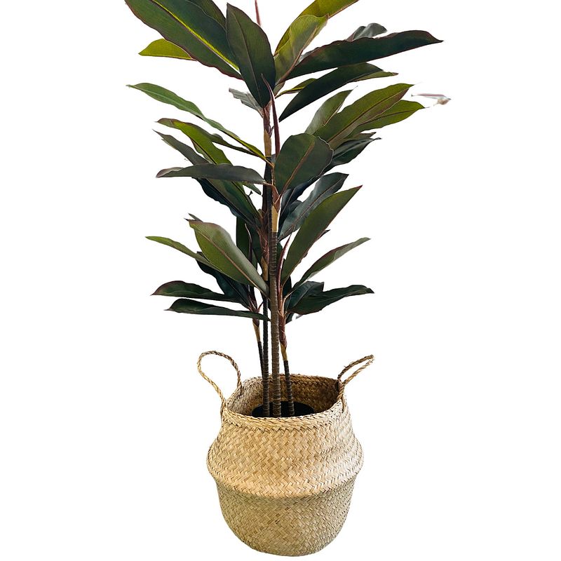 Foto van Levensechte kunst dracaena 117 cm met zwarte pot - kunst dracena - kunstplanten