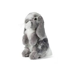 Foto van Pluche grijze hangoor konijn knuffel 19 cm speelgoed - knuffel huisdieren
