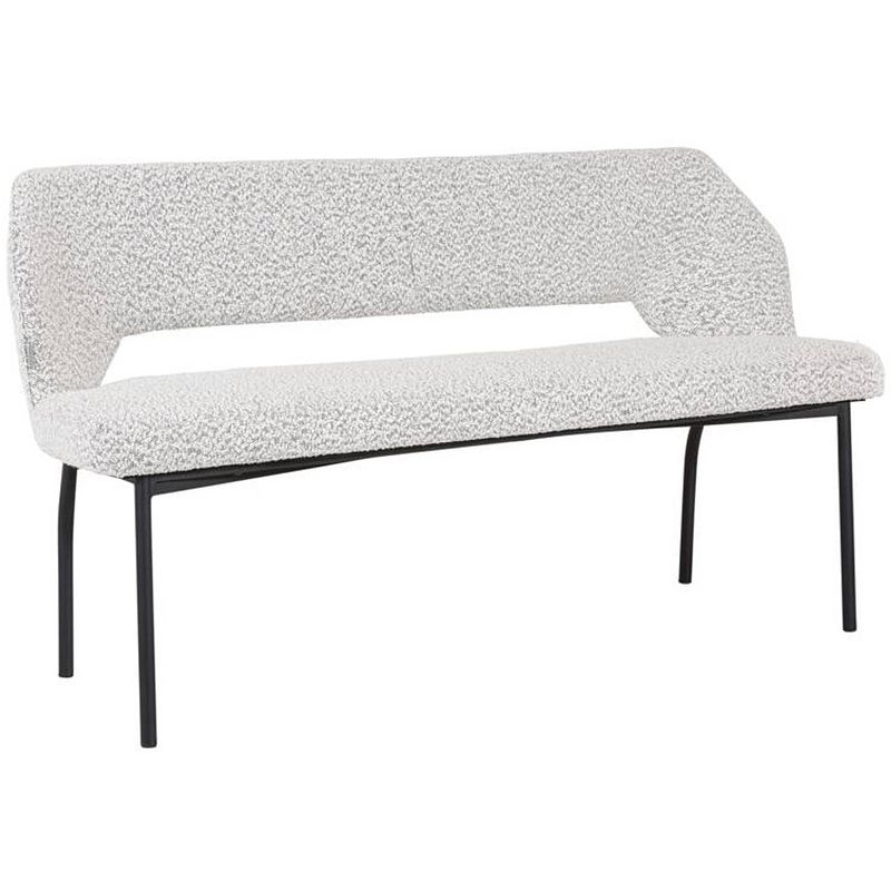 Foto van Must living bench bloom 150,86x150x57 cm, bouclé light grey