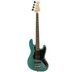 Foto van Fazley outlaw series judge basic blue elektrische basgitaar met gigbag