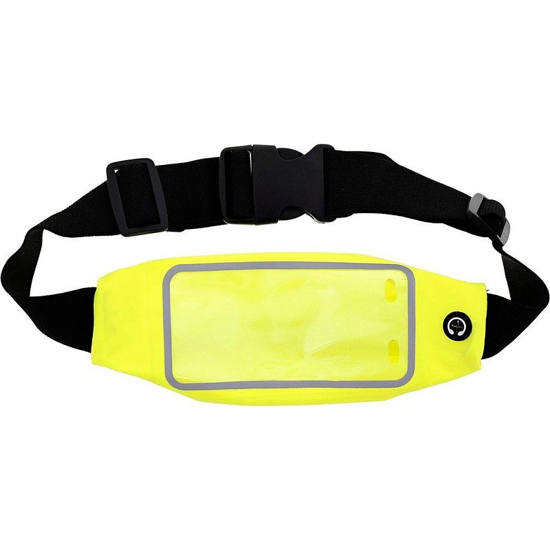 Foto van Sport heupband - hardloopband - sportband - hardloop riem met smartphone houder - large geel