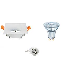 Foto van Led spot set - osram parathom par16 940 36d - gu10 fitting - dimbaar - inbouw vierkant - mat wit - 5.5w - natuurlijk wit