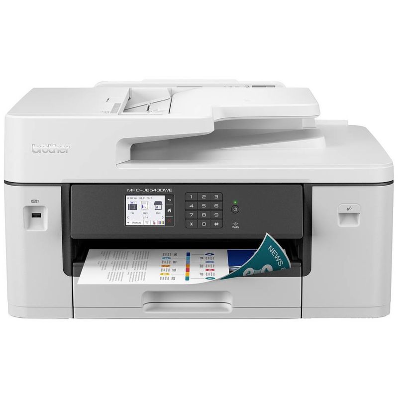 Foto van Brother mfcj6540dwe multifunctionele inkjetprinter (kleur) a3 printen, scannen, kopiëren, faxen adf, duplex, lan, usb, wifi